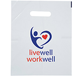 Small White Biodegradable Carrier Bags Personalised With Your Logo