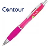 Printed promotional Contour Frost Pens in a variety of colours to compliment your branding